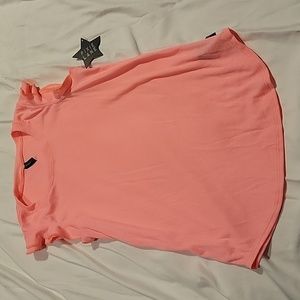 New girls size 11/12 ribbed pink ruffle sleeve tank